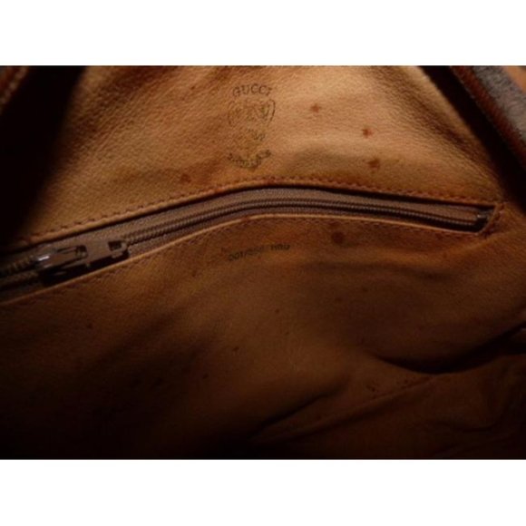 Gucci Vintage Crossbody Camel Leather And Brown Small G Logo Print - Picture 3 of 7